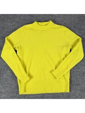 Athleta Yellow Knit Merino Wool Blend Sweater Small - Bubblegum Pixie, Neon